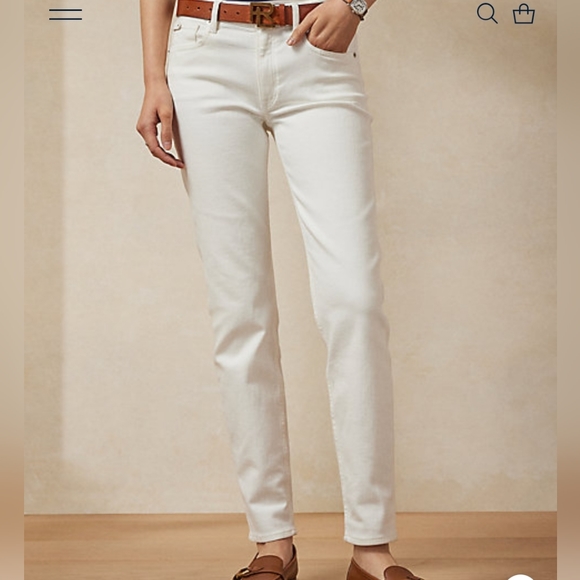 Ralph Lauren Purple Label Women's White Cotton Matchstick 400 Jeans size  29 - Picture 2 of 16